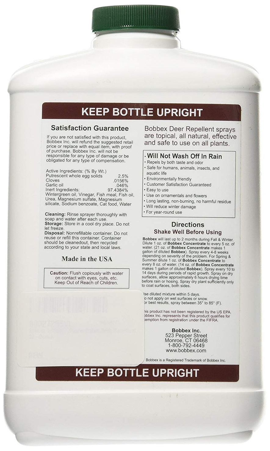 Bobbex Deer Repellent, 1 QT Concentrate