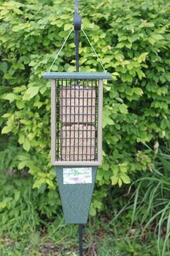 Double Suet Feeder Hunter Green Driftwood