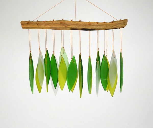 Spring Leaves & Driftwood Glass Chime