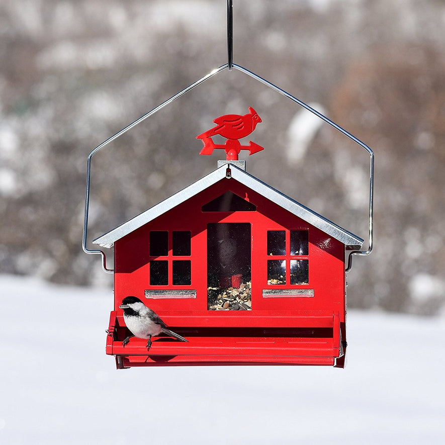 Squirrel Be Gone II Country House Bird Feeder with Weathervane