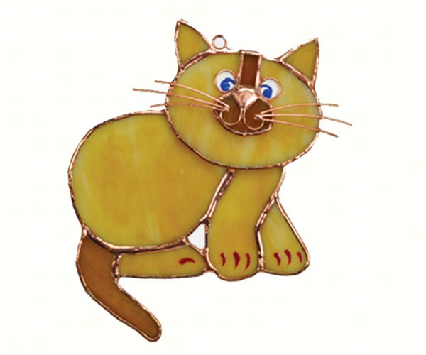 Tan Cat Suncatcher