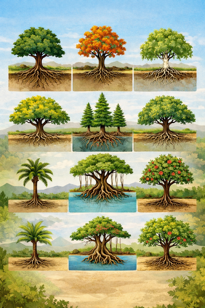 How to Identify 150 Common Trees by Root Type