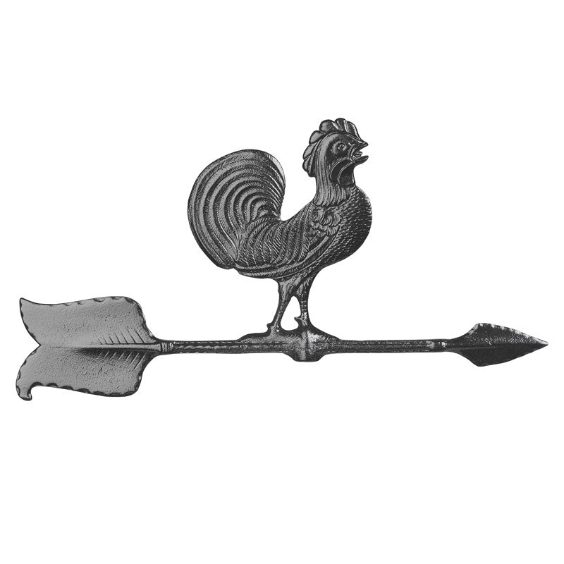 24-Inch Black Rooster Garden Weathervane