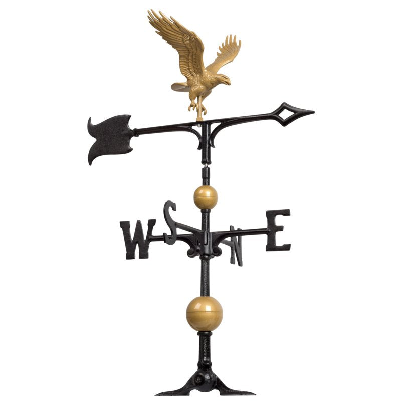 30-Inch Gold Bronze Full-Bodied Eagle Weathervane