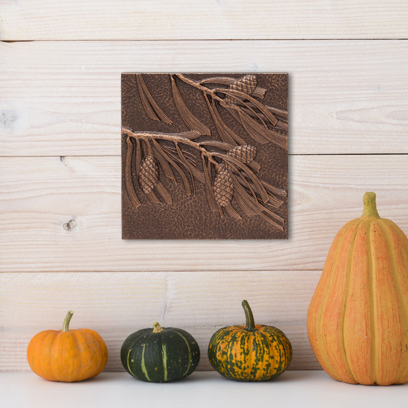 8-Inch Antique Copper Pinecone Wall Décor