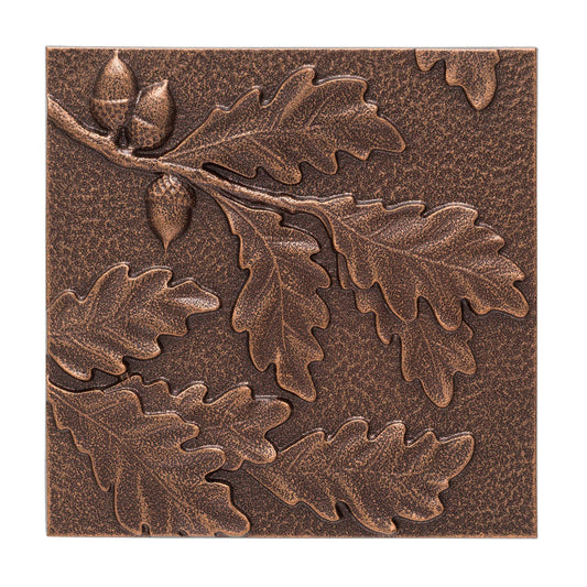8-Inch Antique Copper Oak Leaf Wall Décor