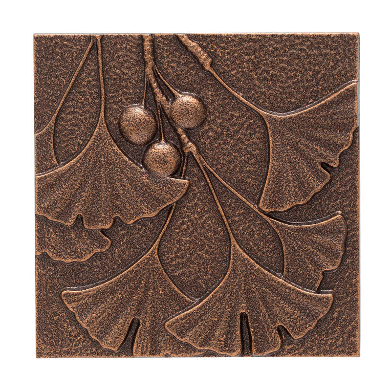 8-Inch Antique Copper Ginkgo Leaf Wall Décor