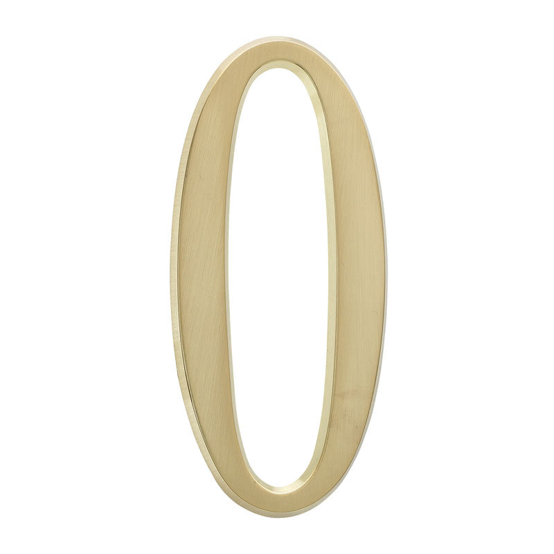 4.75-Inch Satin Gold House Number – 0