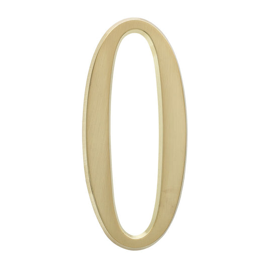 4.75-Inch Satin Gold House Number – 0