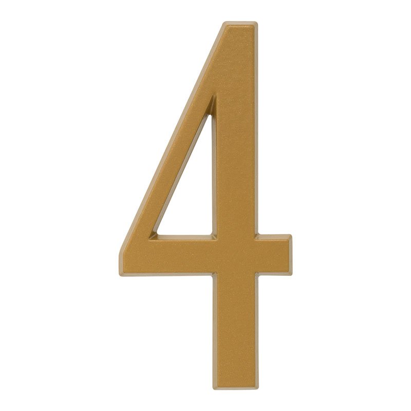 4.75-Inch Satin Gold House Number – 4