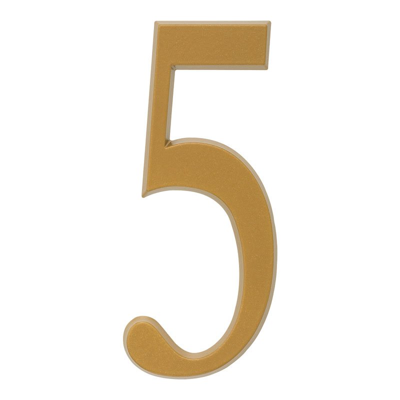 4.75-Inch Satin Gold House Number – 5
