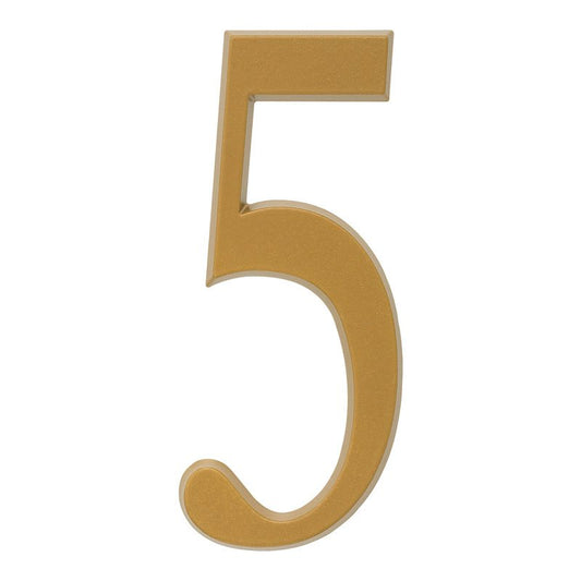 4.75-Inch Satin Gold House Number – 5