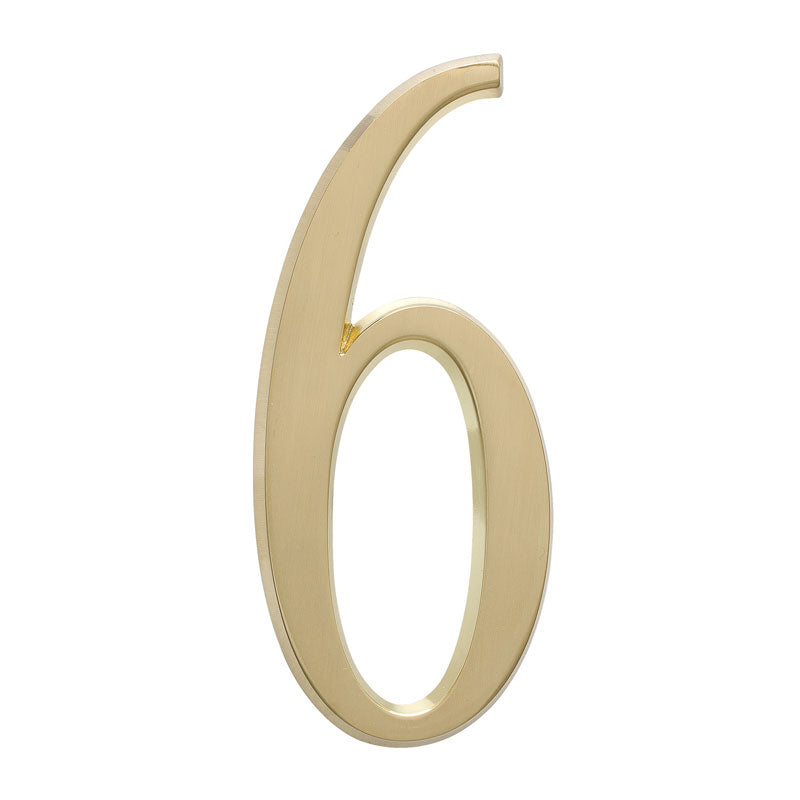 4.75-Inch Satin Gold House Number – 6