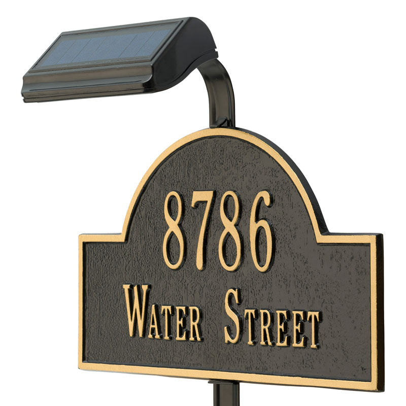 Black Solar Plaque Light with Lawn Extender