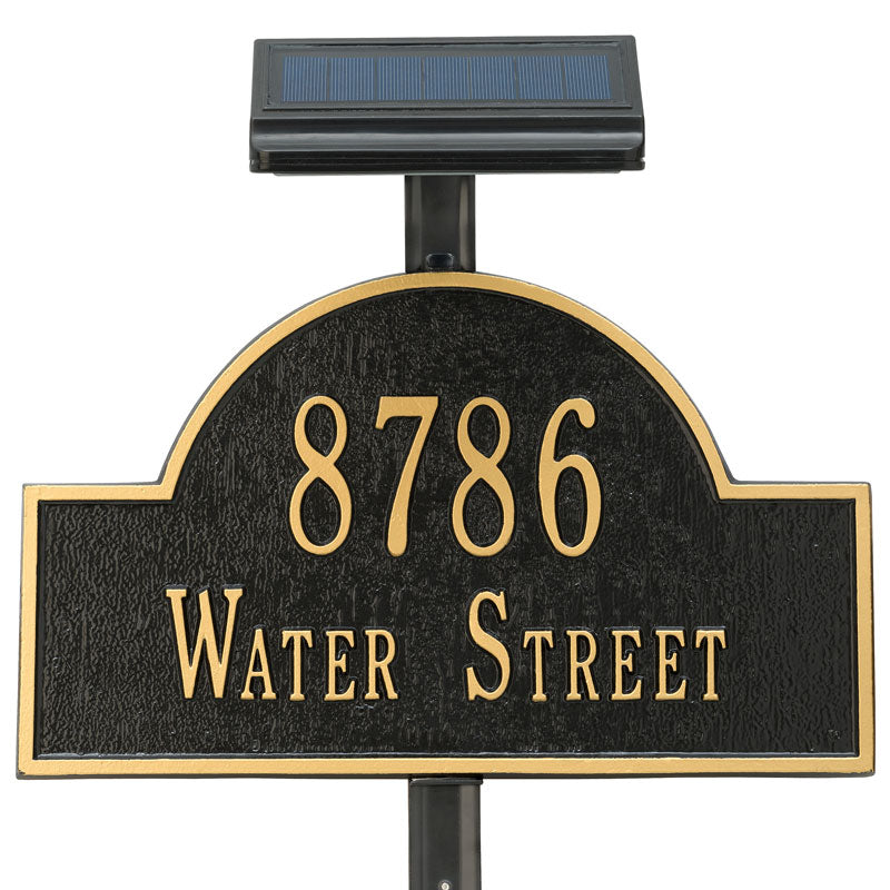 Black Solar Plaque Light with Lawn Extender