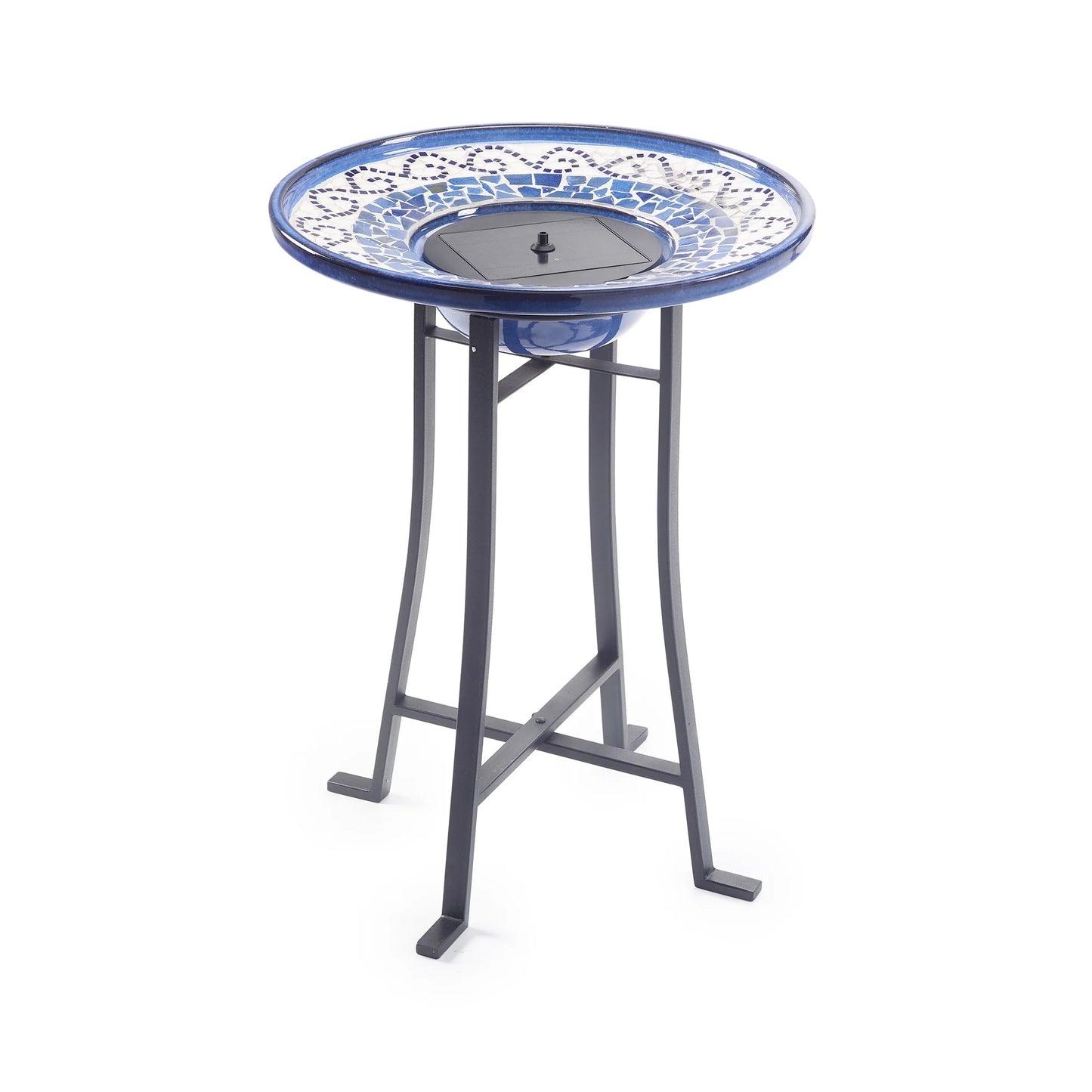Blue Mosaic Solar Birdbath