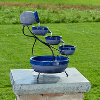 4-Tier Cascade Solar Fountain