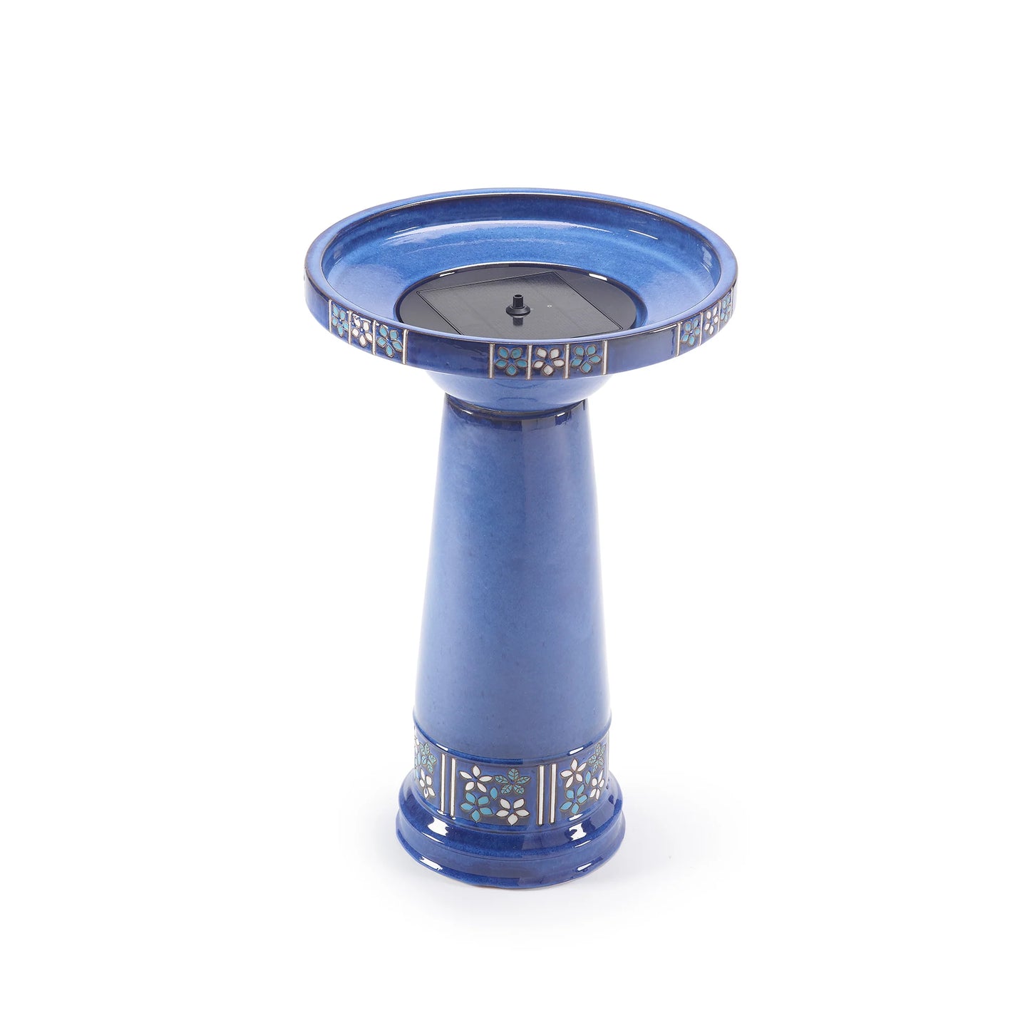 Cobalt Ceramic Birdbath Fountain
