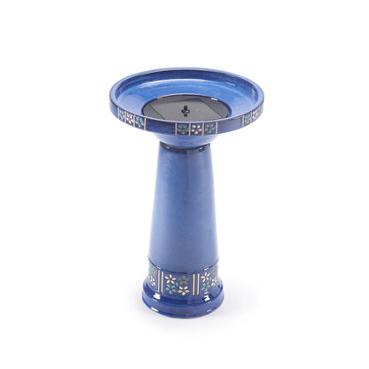 Cobalt Ceramic Birdbath Fountain