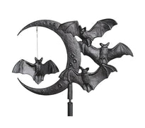 17-Inch Black Bat & Moon Garden Weathervane with 5-Foot Stake