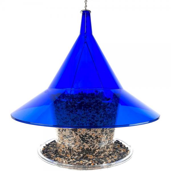 Blue Squirrel-Resistant Platform Bird Feeder