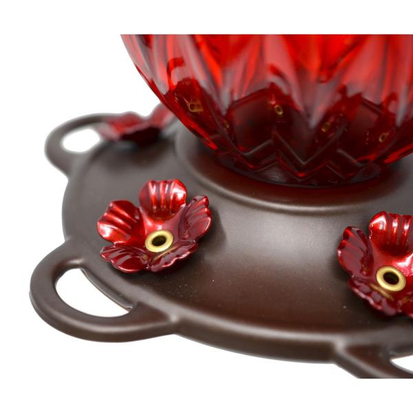 Ruby Lantern 21 oz Glass Hummingbird Feeder