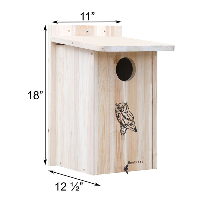 Wooden Screech Owl & Kestrel Nesting House