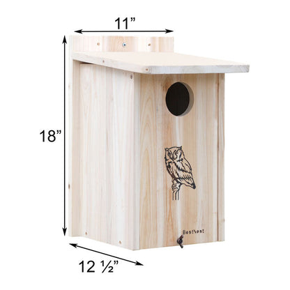 Wooden Screech Owl & Kestrel Nesting House