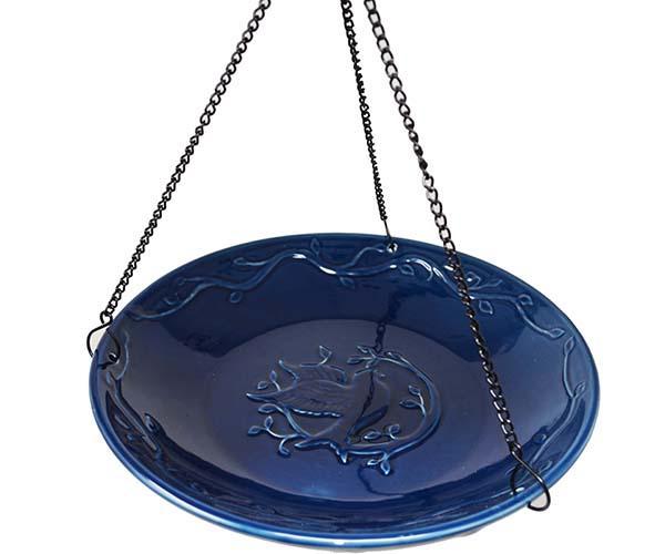 Bluebird Ceramic Hanging Bird Bath