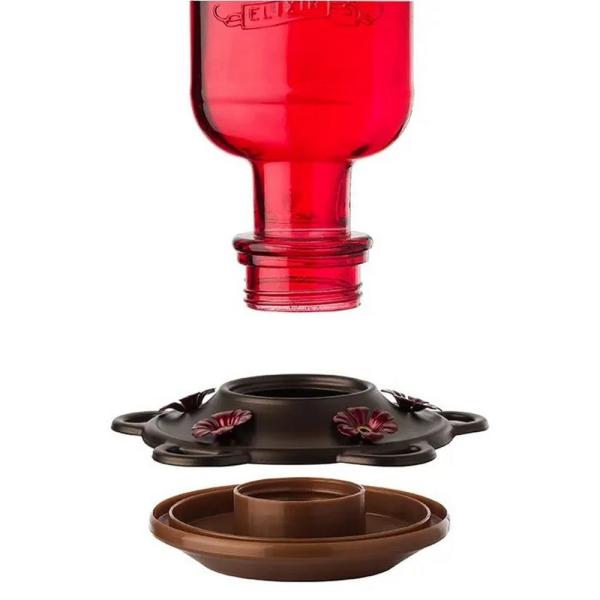 Vintage Apothecary Glass Hummingbird Feeder with Perches – 13 oz