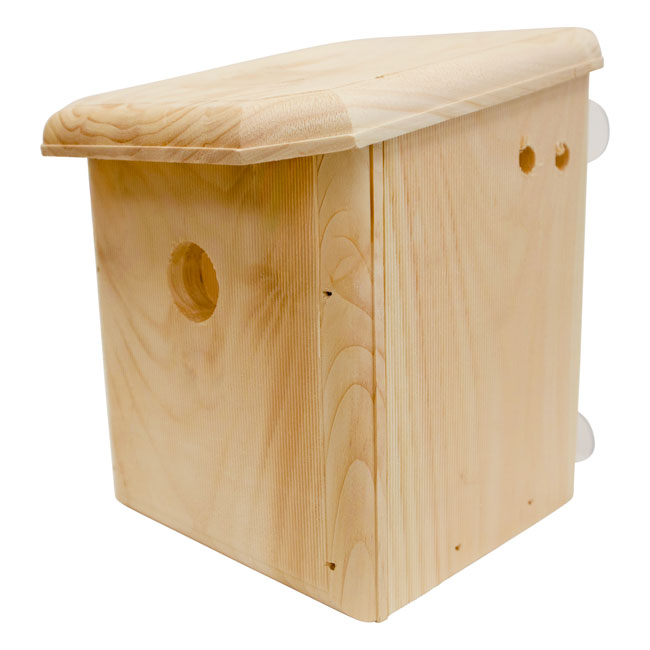 Window-Mount Pine Bird Nest Box with Clear Viewing Panel