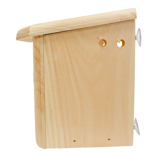 Window-Mount Pine Bird Nest Box with Clear Viewing Panel