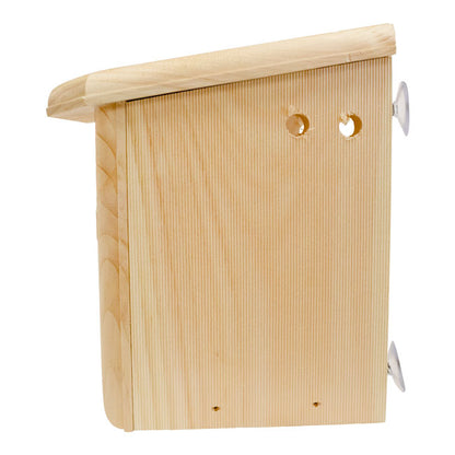 Window-Mount Pine Bird Nest Box with Clear Viewing Panel