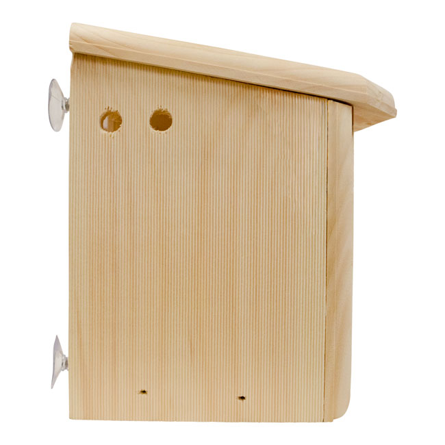 Window-Mount Pine Bird Nest Box with Clear Viewing Panel
