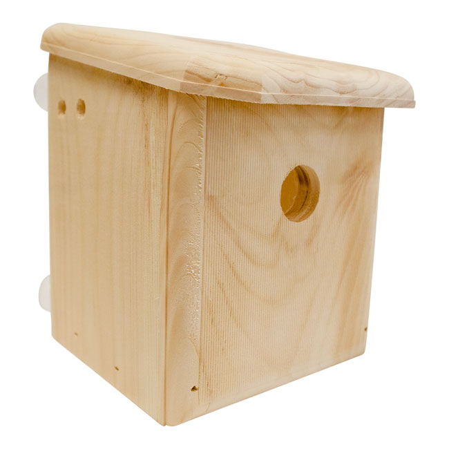 Window-Mount Pine Bird Nest Box with Clear Viewing Panel
