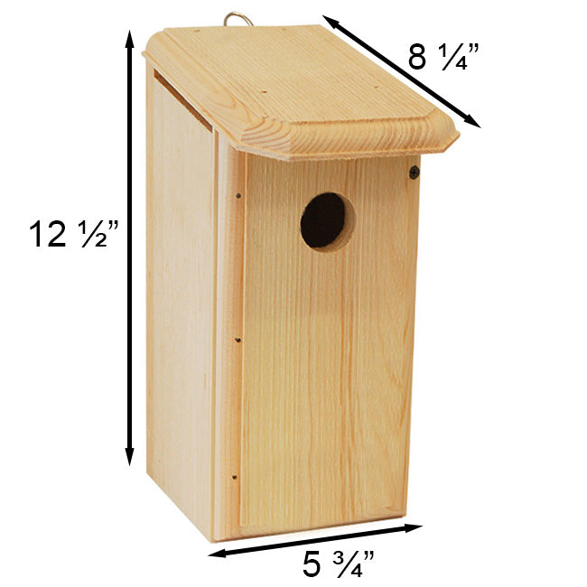 Pine Nest Box for Titmice, Warblers & Tree Swallows