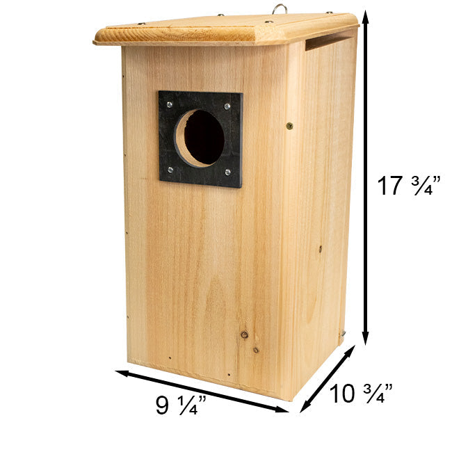Northern Flicker Pine Nest Box with Slate Entrance Guard