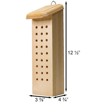 Pine Solitary Bee House for Garden Pollinators