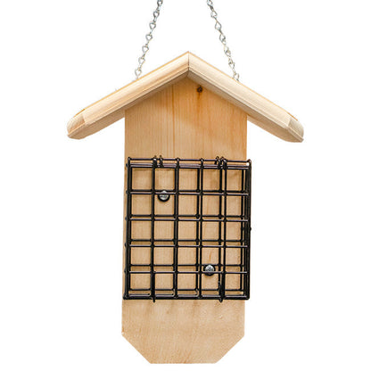 Hanging Double Suet Cake Feeder with Pine Roof