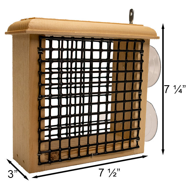 Pine Window Suet Feeder with Suction Cups