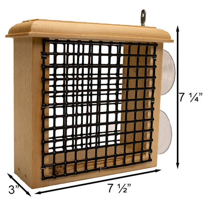 Pine Window Suet Feeder with Suction Cups