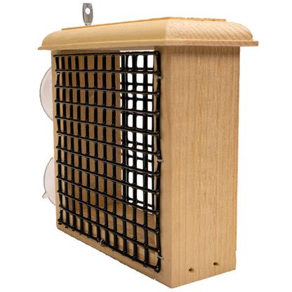 Pine Window Suet Feeder with Suction Cups