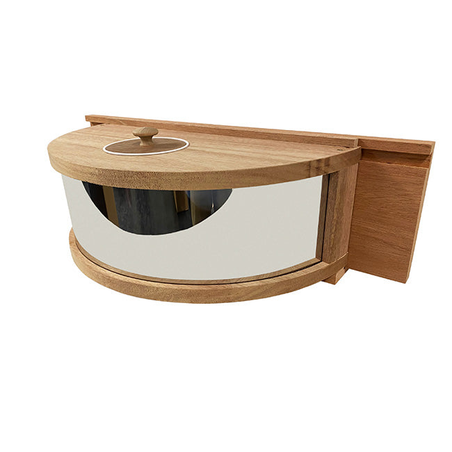 Oak In-Window Bird Feeder with Mirrored Viewing Panel