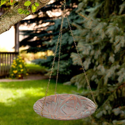 Dragonfly Hanging Birdbath, Copper Verdi