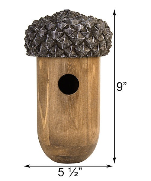 Acorn-Shaped Pine Birdhouse for Wrens & Chickadees