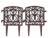 12-Pack Rust Cast Iron Garden Border Fence Panels
