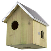 Green Wooden Squirrel Nesting House with 3 Entrances