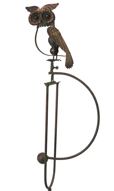55-Inch Steel Owl Rocker Garden Stake