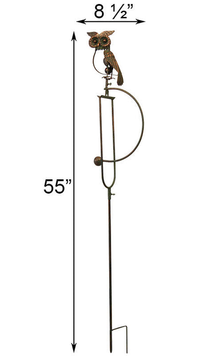 55-Inch Steel Owl Rocker Garden Stake