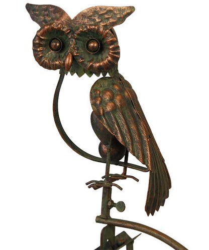 55-Inch Steel Owl Rocker Garden Stake